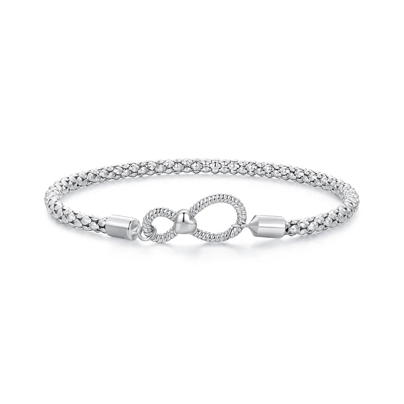 Infinity Braided Sterling Silver Charm Bracelet