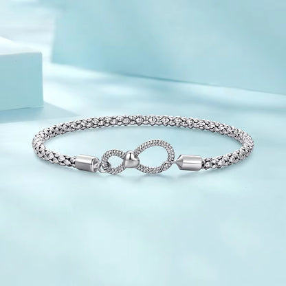 Infinity Braided Sterling Silver Charm Bracelet